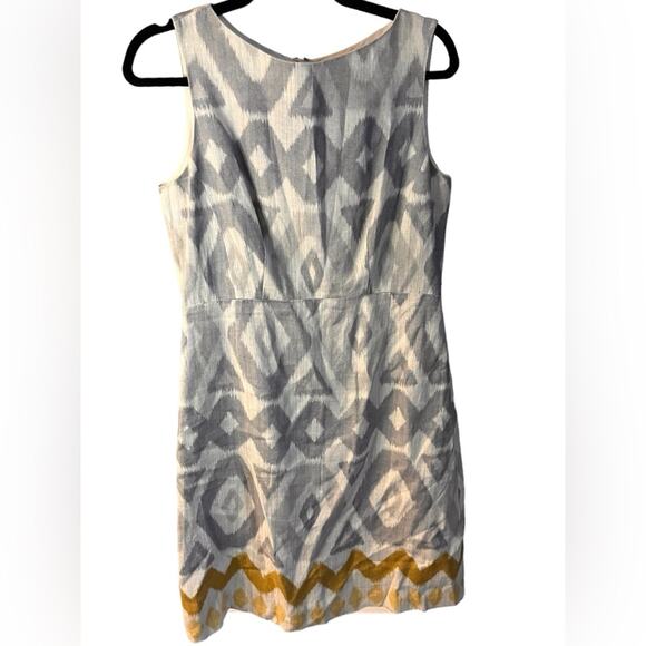 Lafayette 148 Sleeveless Printed 100% Linen Shift Dress Size 8 - Picture 1 of 13